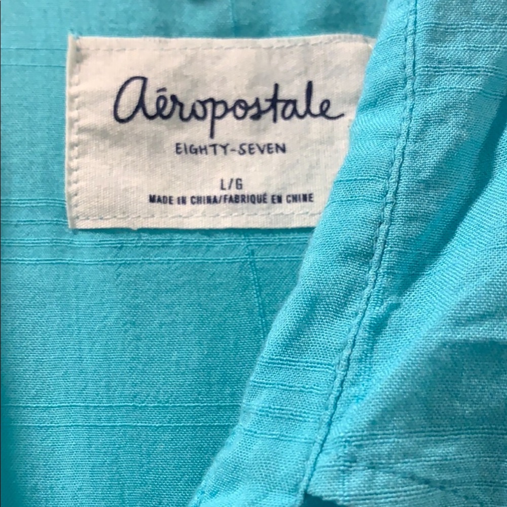 Aeropostale turquoise button down shirt - Picture 4 of 7